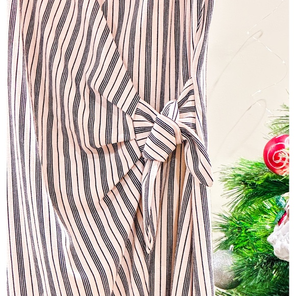 H&M Striped Wrap Midi Dress| Holiday Casual, Brunch, Work Party- Size Small - Picture 2 of 9